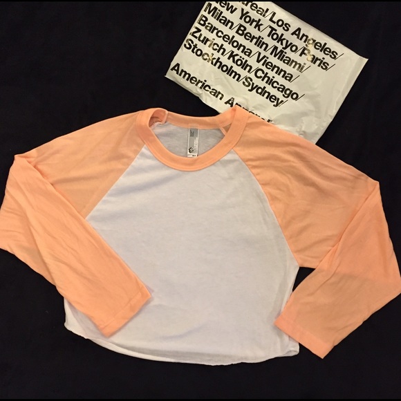 Raglan Sleeve Baseball Crop 3/4 Sleeve Poly-Cotton - Picture 3 of 3
