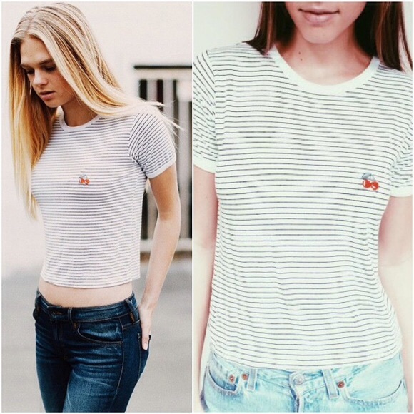 brandy Melville mason cherries patch top
