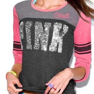 Victoria's Secret PINK Colorblock Football Tee