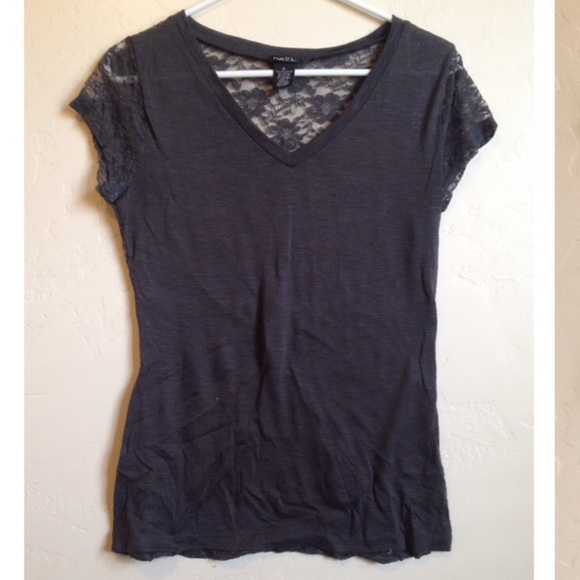 Rue21 Tops - Dark Gray Lace on Back $4 size L