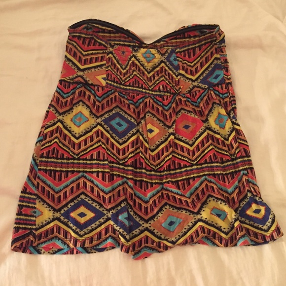 Colorful pattern strapless top - Picture 3 of 3