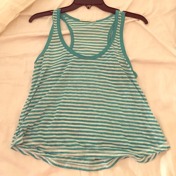 Green and white striped tank