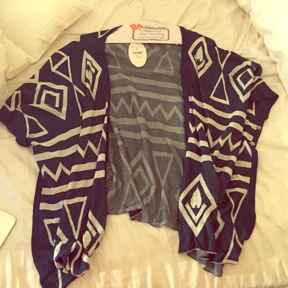 Dark blue and white cardigan