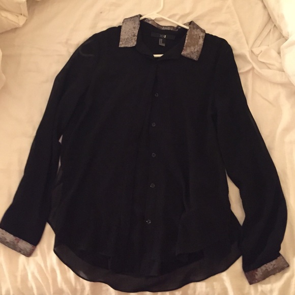 Black button down blouse