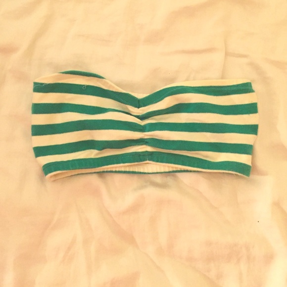 Green and white bralette