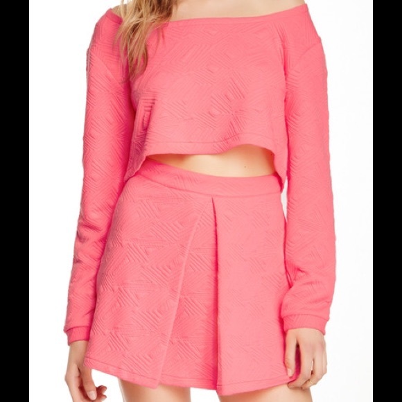 Nasty Gal Dresses & Skirts - 🎉HP🎉 neon crop top & skater skirt set