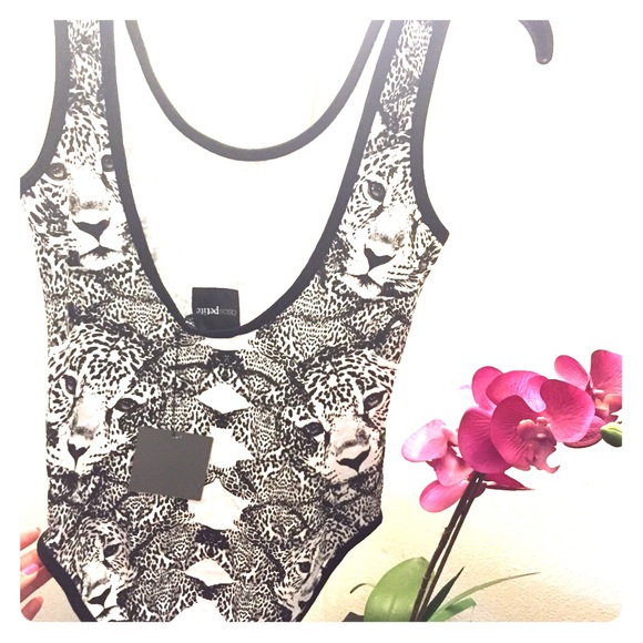 ASOS Petite Bodysuit Low Back Black & white