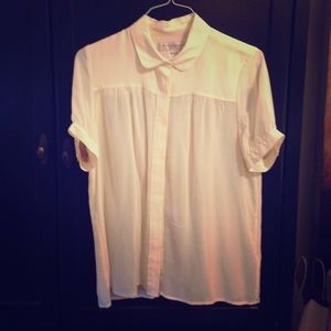 French Connection 100% silk classic fit ivory top