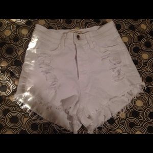 White high waisted shorts