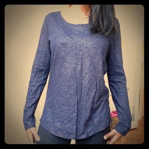 Navy and Metallic Ann Taylor Top
