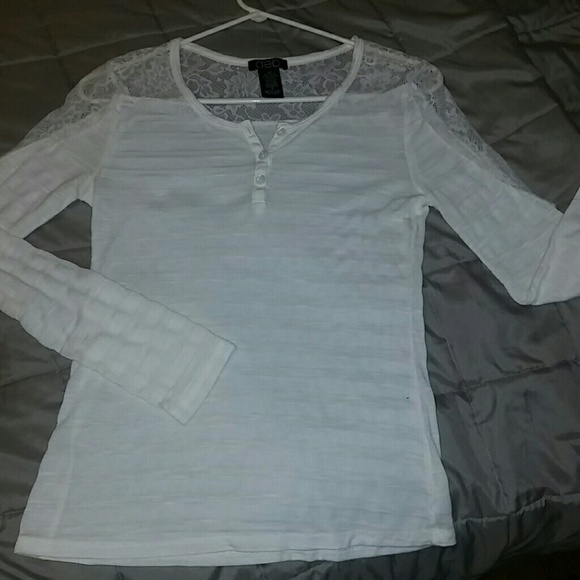 Sheer white deb blouse with Lace on shoulders