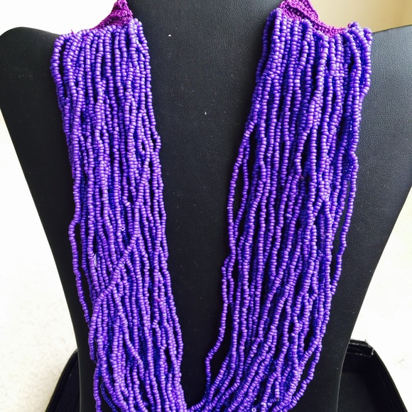 Purple beaded necklace.