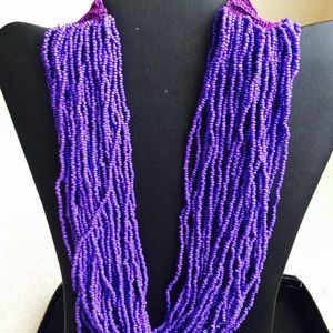 Purple beaded necklace.