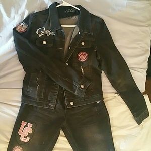 Coogi varsity jeans and jacket