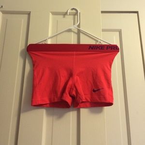 Nike Pro 3" Neon Coral Compression Shorts