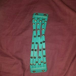 Turquoise and silver studded bracelet