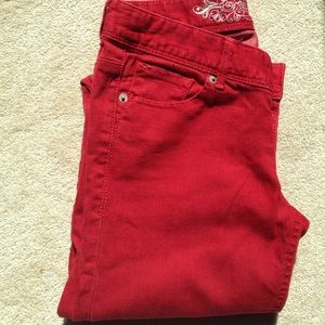 Express red jeans