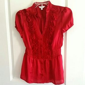 Candie's Red Rose Blouse (S)