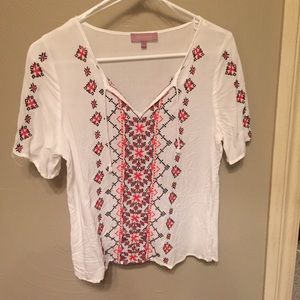 Embroidered White Top from Francescas