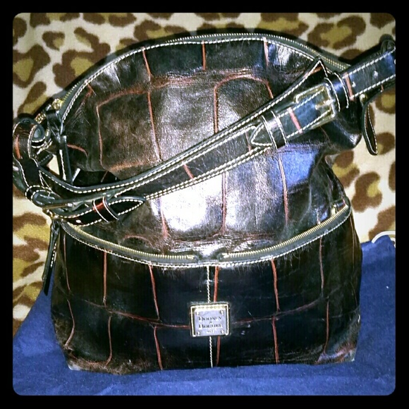 Dark Brown Dooney and Bourke Hobo Croc