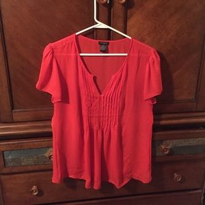 Ann Taylor Sheer Coral color blouse size Medium.