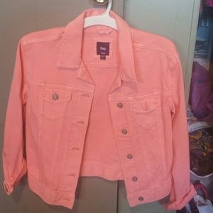GAP neon pink denim jacket