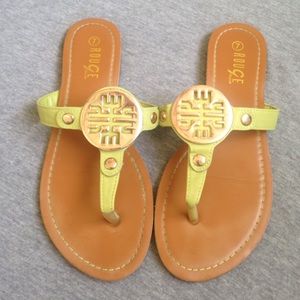 Green thong sandals