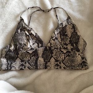 Snake print bikini top