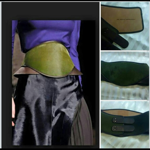 Fendi Olive green Calf hair belt