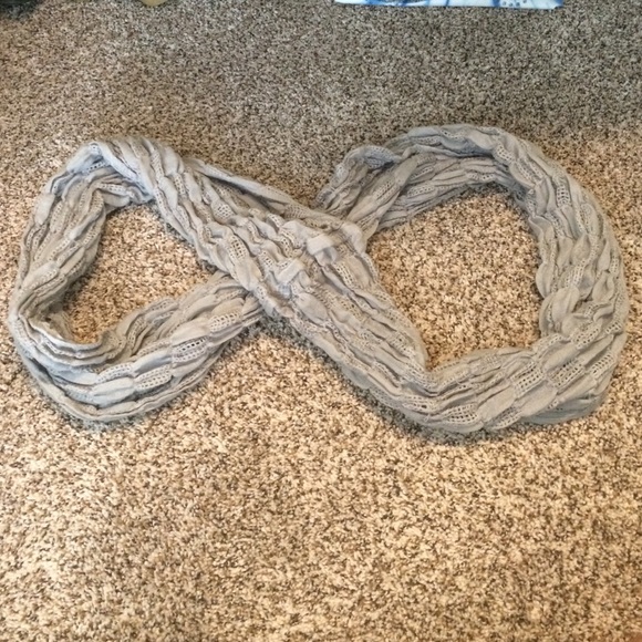 gray knit infinity scarf