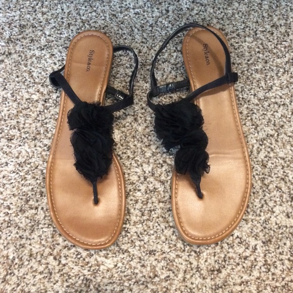 black sandals