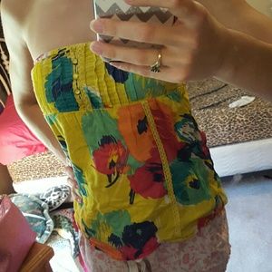 Strapless oneill top