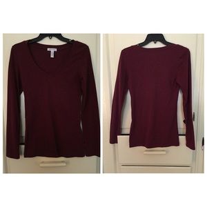 Maroon long sleeve shirt