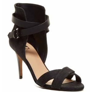 Marcy Stilettos Black Denim Sexy Sandals Heels