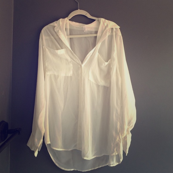 White American Apparel chiffon blouse