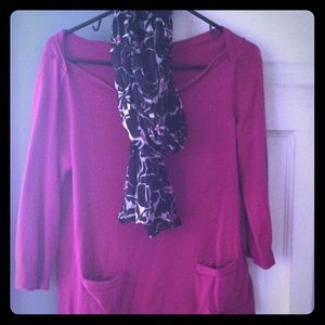 Pink sweater & scarf