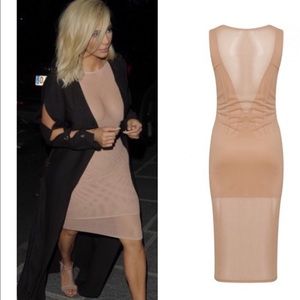 Kim kardashian inspired Mesh Nude Dress