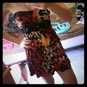 Multi colored leopard print  dress