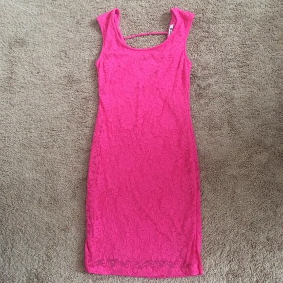 Pink lace dress