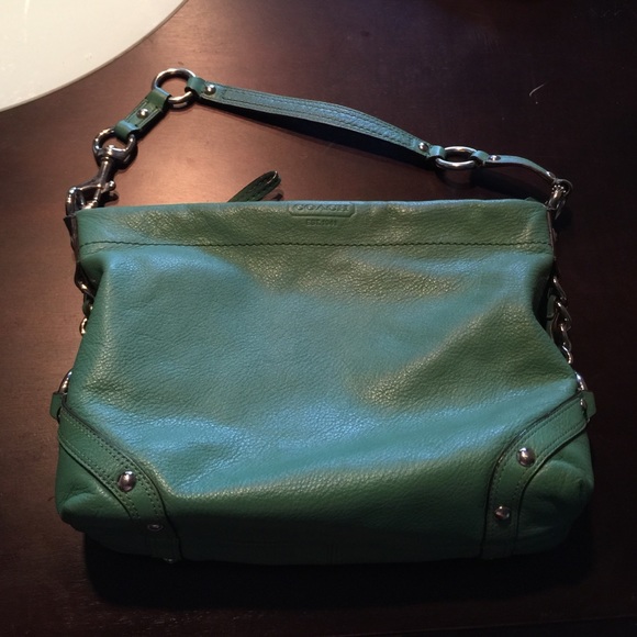 Coach purse kelly green leather
