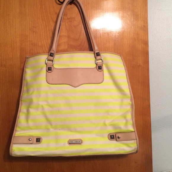 Rebecca Minkoff Neon Striped Diamond Tote☀️