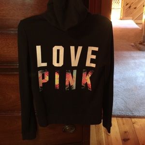 Victoria's Secret Black Tropical Floral Hoodie