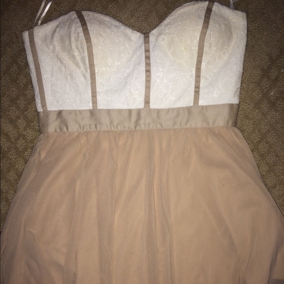 ASOS white and champagne homecoming dress