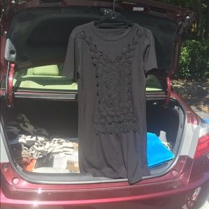 Embroidered All Black Dress