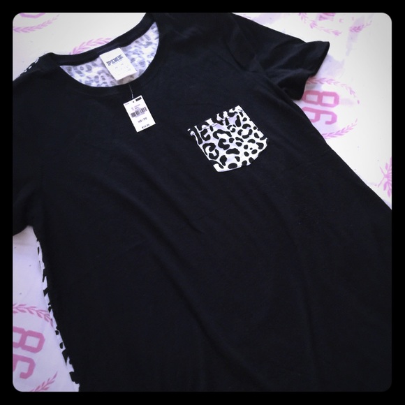 NWT VS PINK LEOPARD PRINT TEE XS
