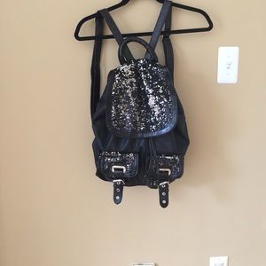 Black sequin back pack