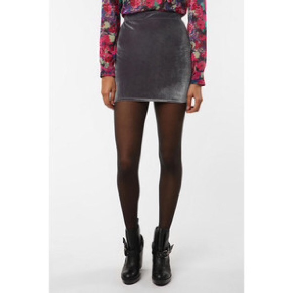 Urban Outfitters Gray Velvet Mini Bodycon Size L