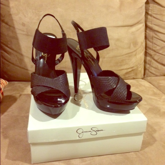 Jessica Simpson Black Platform Heels