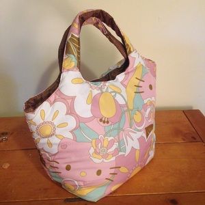 Hello Kitty Sanrio Art Nouveau Print Soft Handbag