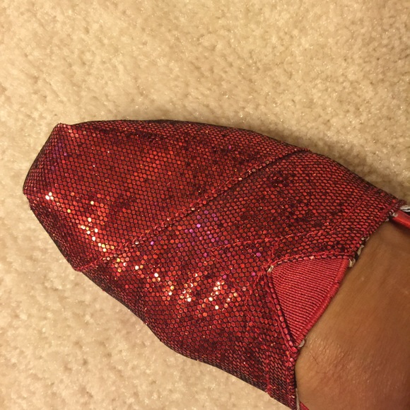 TOMS RED Glitter shoes